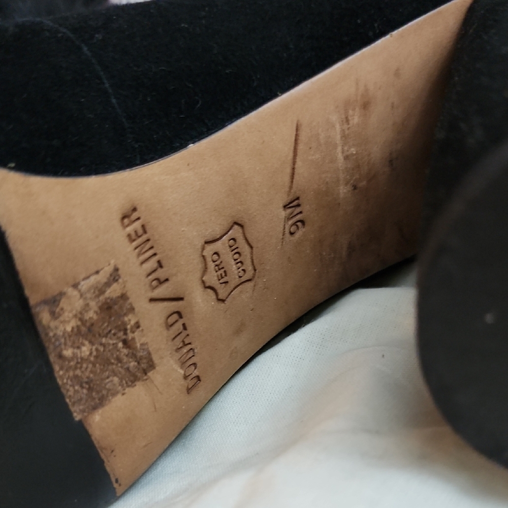 Black Fur-Trimmed Women's Shoes - Picture 6 of 9
